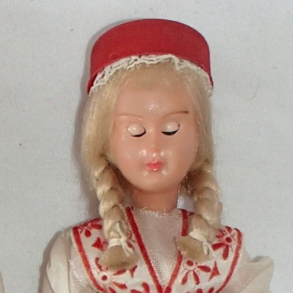 Vintage 1963 Blinking Eyes Dolls Set of 2 Knorr Soup Dolls Denmark 7.5" - Picture 11 of 14
